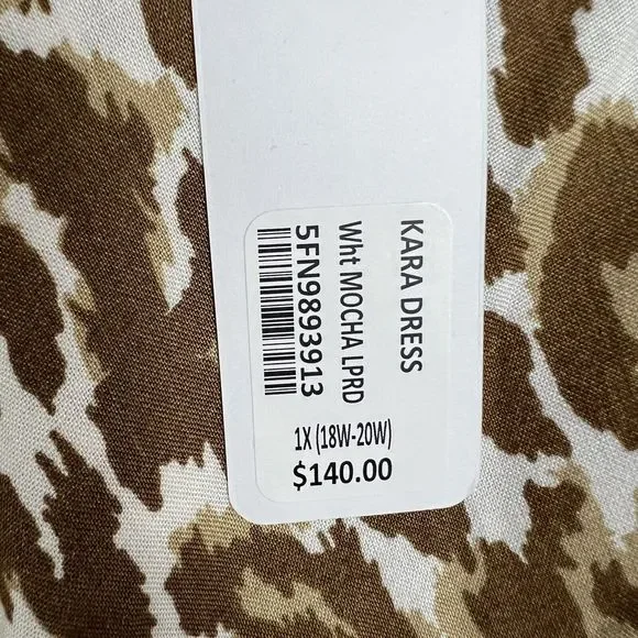 Soft Surroundings Womens Brown Leopard Print Kara‎ Dress 1X (18W-20W) NWT